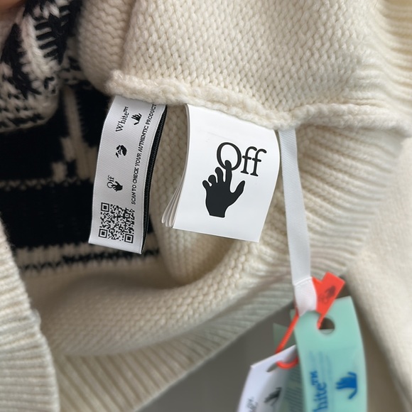 NWT Off-White Logo Intarsia Long-Sleeved Jumper - Picture 10 of 17
